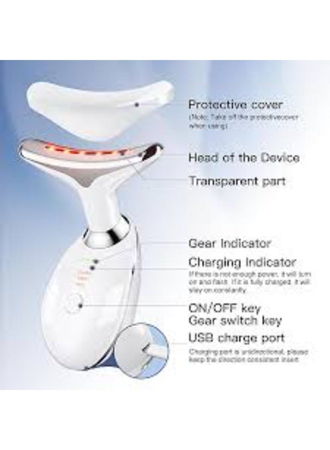 EMAAZZ LLC LED Light Therapy Neck & Face Massager | Electric Skin Tightening Anti Aging and Wrinkle Removal Beauty Device - Image 2